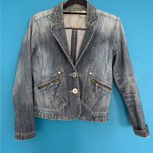 DKNY Faded Blue Jean Jacket Y2K